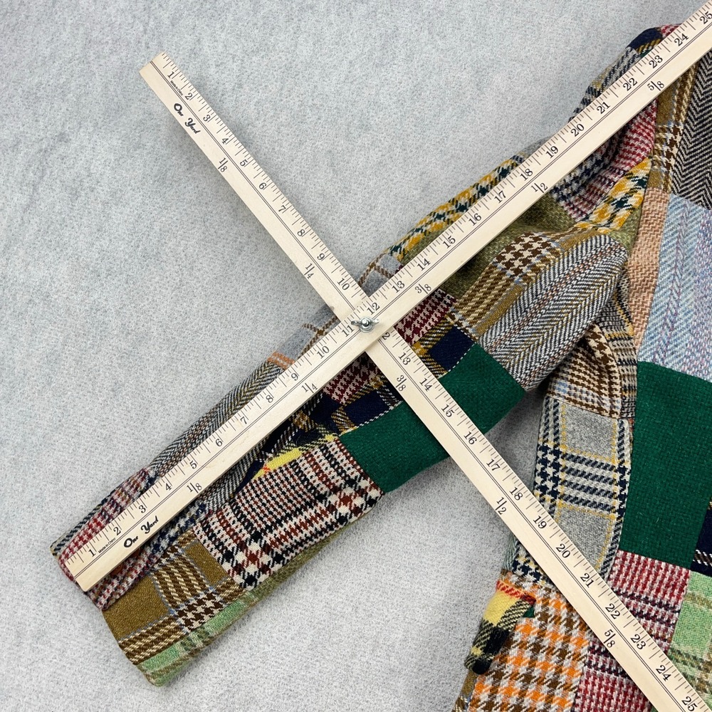 Vintage Wool Blazer Men Small Plaid Patchwork 70s 80s Sport Coat USA Made READ* - Picture 15 of 16